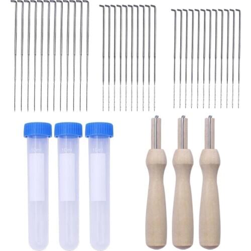 Imzay Sewing Needles 3 Sizes Felting Needles Wool Felt Pocked NeedlesTool Kit Set DIY Craft Felt Tools with Wood Handle