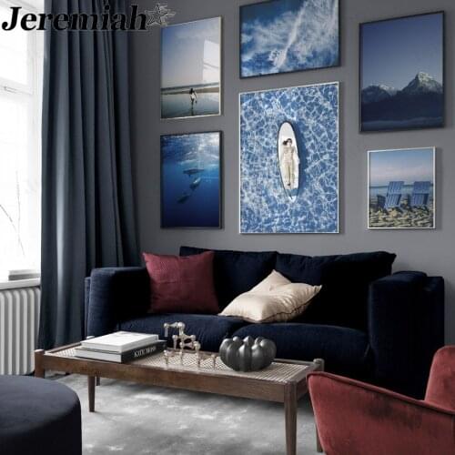 Nordic Seascape Canvas Painting Ocean Sexy Surf Girl Poster Picture Print Wall Art Modern Room Home Decoration Gift