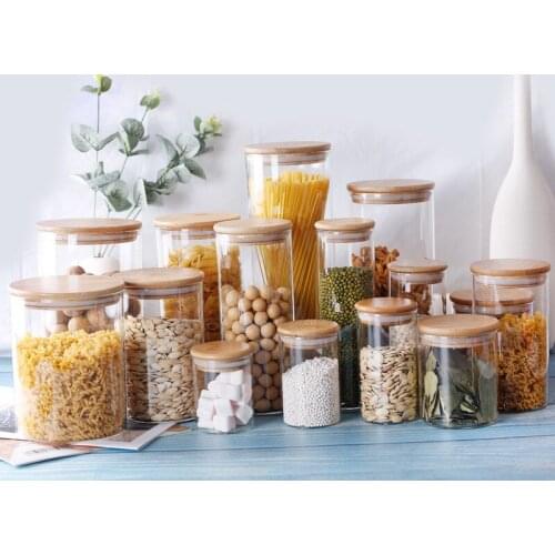 Candy Jar For Spices Glass Transparent Container Glass Jars With Lids Cookie Jar Kitchen Jars And Lids Small Size Wholesal