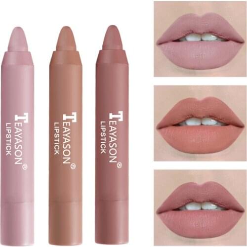 TEAYASON 3 Pcs/Set Lipstick Multi-colors Long-lasting Waterproof Sexy Velvet Matte Lipstick Pencil Lips Makeup Cosmetics TSLM1