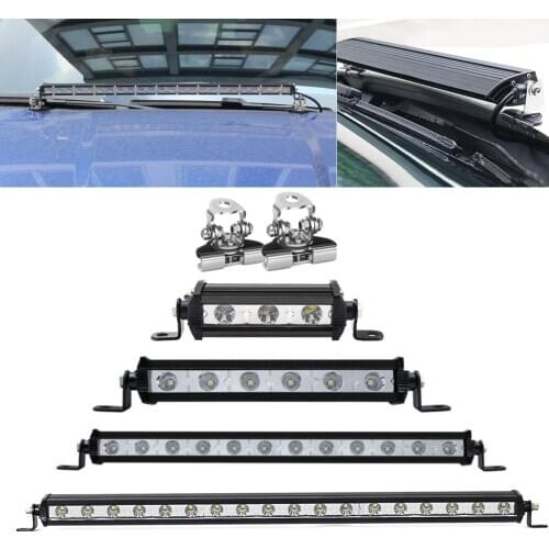 Slim 4-20Inch Offroad LED Work Light Bar Spot Car SUV Engine Hood A Pillar Driving Lamp Mounting Bracket Holder Clamp