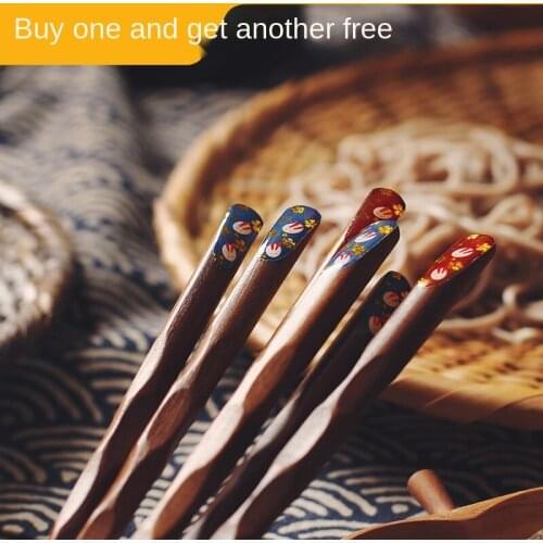 Japanese Chopsticks 2 Pairs of Household Chopsticks for One Person Single Household One Pair One Couple Couple without Mildew