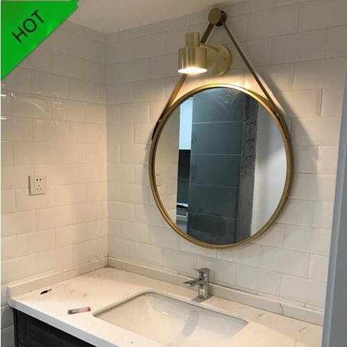 Iron Wall Hanging Personality Round Mirror Creative Bathroom Mirror Simple Fashion Bathroom Decoration Vanity Mirror ZSP12291