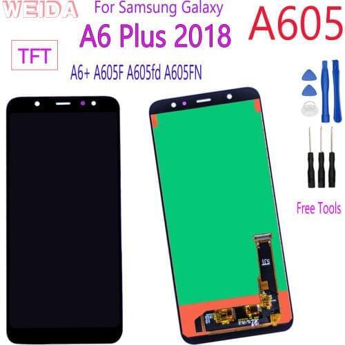For Samsung Galaxy A6+ A605 A6 Plus 2018 LCD Display Touch Screen Digitizer Assembly For Samsung A605 A605F A605FN Replacement