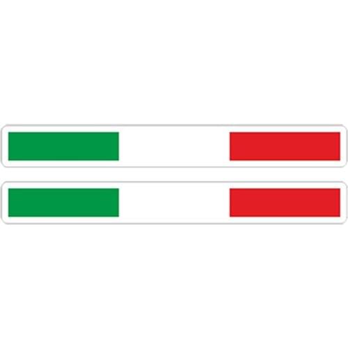 2 X Creative Italy Stripes Flag Tricolore Car Sticker Waterproof Accessories for Bumper Helmet Bike Truck Door,13cm*2cm