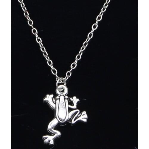 20pcs New Fashion Necklace 16x13mm frog Pendants Short Long Women Men Colar Gift Jewelry Choker