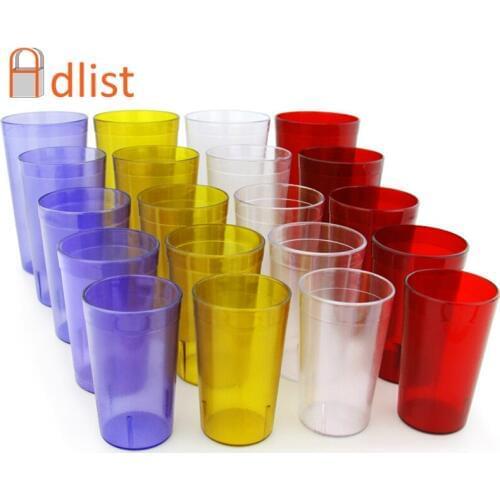 4pcs Reusable Water Cups Plastic Resistant Drinking Cups Beverage Tumblers Drink Coffee Juice Home Party Restaurant Accessories