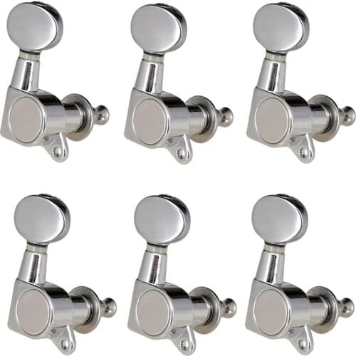 6 pieces Right Hand Guitar Tuners Tuning Keys Pegs for Acoustic Guitar Replacement 6R Silver
