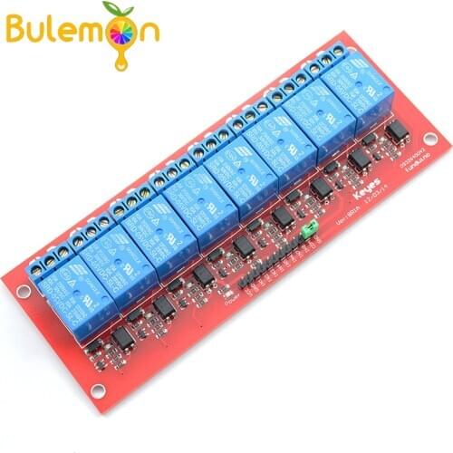 8 Channel 5V/12V/24V Relay Module with Optocoupler Support High and Low Level Trigger