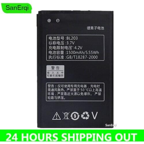 BL203 Battery for Lenovo A278T A66 A318T A385E A365E A308T A369 Mobile Phone Batterie Bateria High Quality SanErqi