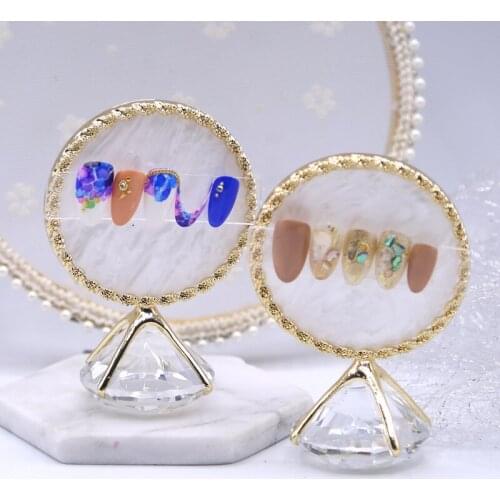 Acrylic Nail Art Palette with Diamond Base Painting Mixed Color Nail Gel Color Makeup Display Cosmetic Mixing Tools