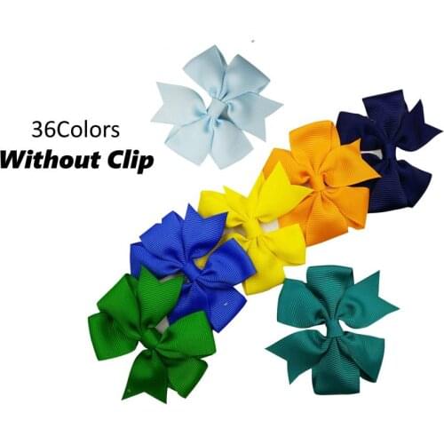 WITHOUT CLIP) 3" Grosgrain Ribbon Bow Beautique Pinwheel Bow DIY HairAccessories 100pcs