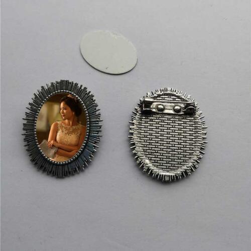 Sublimation blank pins brooches retro vintage Pine ancient silver pin brooch hot transfer printing blank consumables 20pcs/lot