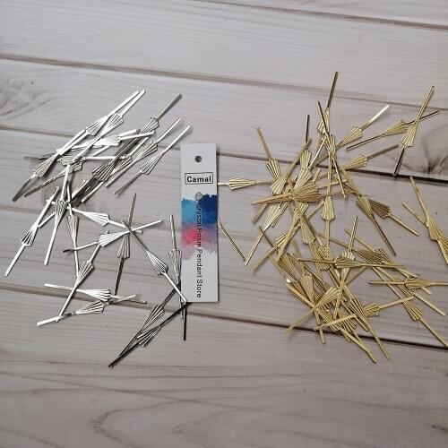 Camal 300pc 46mm Chrome/Gold Arrow Pin Metal Connector For Crystal Prism Bead Chandelier Pendant Lamp Wedding Party Part