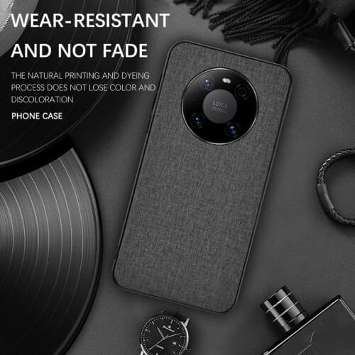 Phone Case For Huawei Mate 40 Pro Simple Jeans Cloth Texture Cover For Huawei Mate 40 Lite PC Hard Plate TPU Edge Phone Cases
