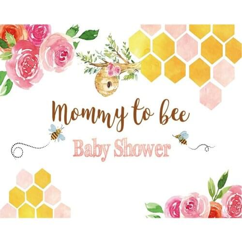 Mommy to Bee Cartoon Flower Birthday Party Backdrop Baby Shower Room Decor Photo Booth Studio Prop
