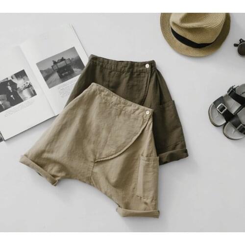 Children Capris 2021 Summer New Cool Soft Cotton Hemp Children Solid Color Shorts