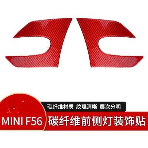 For BMW MiniCooper F55/F56 carbon fiber Re d front side lights Exterior Accessories Car Stickers