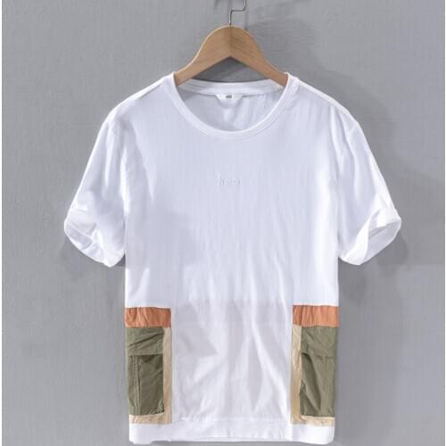 Italy style new brand trendy summer linen t shirt men short-sleeved white t-shirt for men casual comforatable tshirt mens camisa