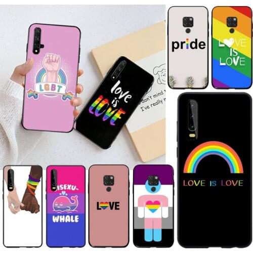 Gay Lesbian LGBT Rainbow Flag Pride black Phone Case Cover Hull for Huawei P40 P30 P20 lite Pro Mate 20 Pro P Smart 2019 prime