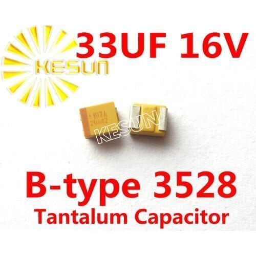 33UF 16V B type 1210 3528 336C SMD Tantalum Capacitor Connector TAJB336K016RNJ x100PCS Free Shipping