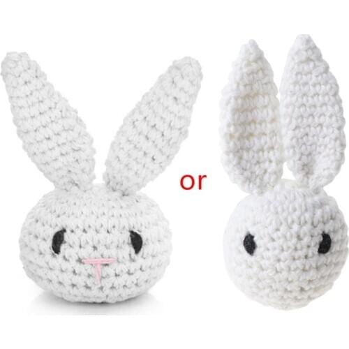 Handmade Crochet Cotton Rabbit DIY Baby Pacifier Chain Accessory Infant Teether