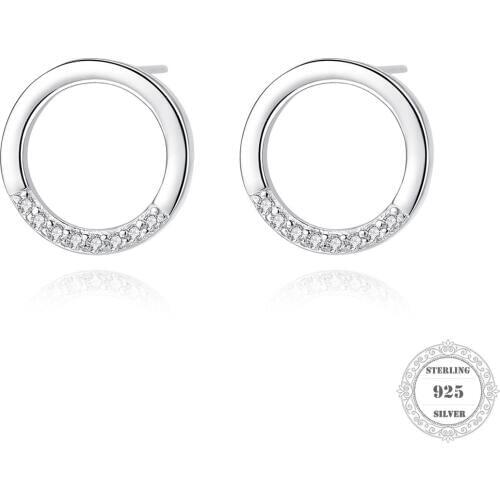 White CZ Pave Round Stud Earring,Thomas Style Fashion Good Jewerly For Women,2020 Ts Gift In 925 Sterling Silver,Super Deals