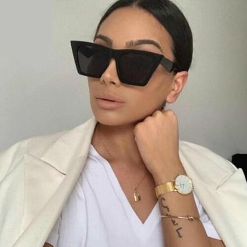 2021 new brand sunglasses Square glasses Personalized cat eyes Colorful sunglasses trend versatile sunglasses uv400