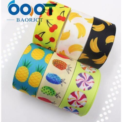 OOOT BAORJCT 175041 22mm 10yard fruits Ribbons Thermal transfer Printed grosgrain Wedding Accessories DIY handmade material