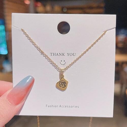 Geometry Irregular M Letter Pendant Titanium Steel Necklace for Women Simplicity Elegant Clavicle Chain Female Delicate Chokers