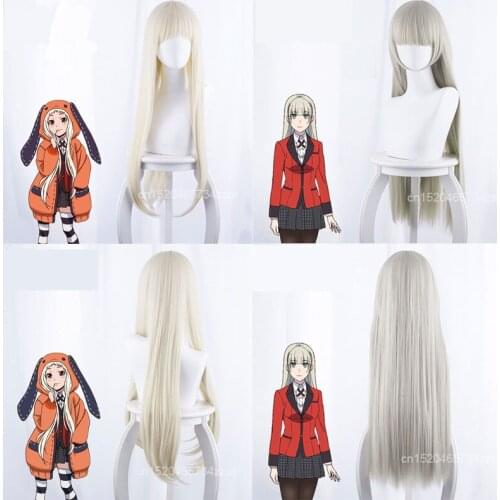 Kakegurui Anime Compulsive Gambler Cosplay Wigs Jabami Yumeko Runa Yomozuki Ririka Momobami Cosplay Heat Resistant Synthetic Wig