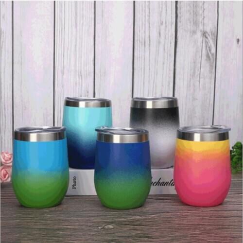 Wig wine eggshell cup stainless steel wine glass vacuum cup beer vacuum cup tumbler cup U-shaped egg-shaped pot belly egg cup gi