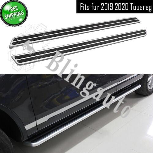 Fits for VW. Volkswagen Touareg 2019 2020 2Pcs left right running board side steps nerf bar car pedal side stairs side bar