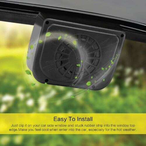 Portable Car Solar Powered Auto Fan Cooler Auto Window Fan Colder Air Vent Cooling with Ventilation Rubber Car Energy Fan