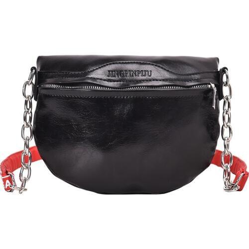 Womens Waist Bag PU leather Chain Fanny Pack Bananka Bag Fashion Wild For The Belt Satchel Women Catwalk Belly Band Belt Bag