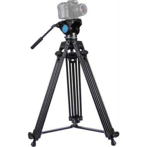 Aluminum Alloy Professional Heavy Duty Tripod with Panoramic Fluid Head Accessories Stands for Canon Nikon DSLR Video Cameras