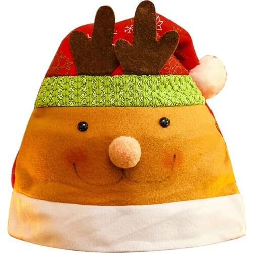 Christmas Ornaments Decoration Christmas Hats Cute Cartoon Santa Hats Children Kids Adults Cap For Christmas Party Props