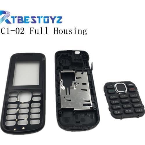 RTBESTOYZ C1-02 Housing Case For Nokia C1-02 Full Complete Mobile Phone Housing Battery Cover Door Frame With Keyboard