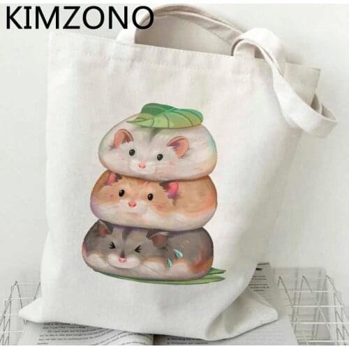 Hamster shopping bag shopper eco jute bag handbag reusable cotton bag shoping net string grab