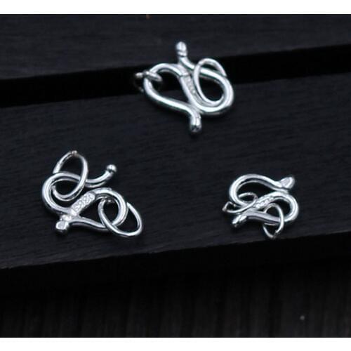 100% 925 Sterling Silver Handmade S Connector Clasps Fit Necklace Bracelets Silver Clasps Hooks DIY Jewelry Making Components