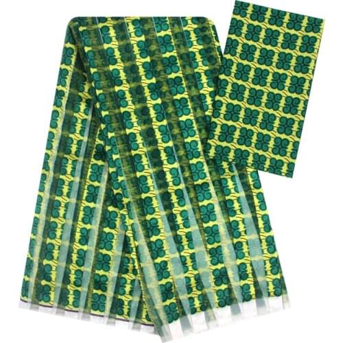 Hot sale Gahna Style satin silk fabric with organza ribbon African fabrics design 2019 high quality 4+2yards