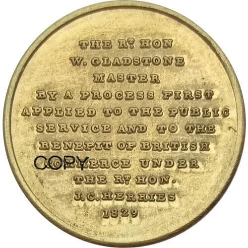 Great Britain Hanover Temp Victoria Gold Coin Dually Dated 1829 and March 1842 Brass Copy Coins