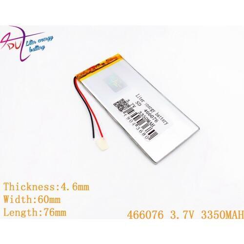 1pcs [SD] 466076 3.7V 3350MAH 456075 Polymer lithium ion / Li-ion battery for TOY,POWER BANK,GPS,mp3,mp4,cell phone,speaker