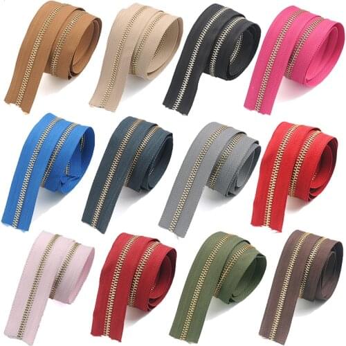 10Yards Meetee 5# Metal Zippers Continuous Open End Zip for Bags Clothing Zipper Tailor Fix Repair Sewing Accessories 20colors