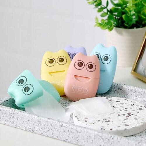 20pcs Disposable Boxed Paper Soap Travel Portable Hand Washing Box Scented Slice Sheets Mini Soap Paper Random Color