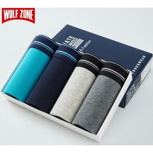 4Pcs Gift Box Cotton Underwear Mens Breathable Skin-friendly Shorts Men High Quality Comfortable Male Panties Boxer Shorts