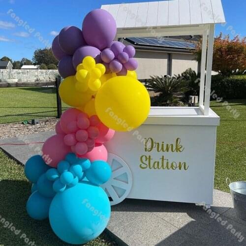 82pcs Macaron Purple Hot Pink Matte Yellow Light Blue Balloon Garland Arch Kit Baby Shower Gender Reveal Birthday Party Supplies