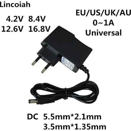 4.2V 8.4V 12.6V 16.8V 1A 2A Adapter Power Supply Charger for DEKO Laser level Drill Driver Screwdriver 18650 Lithium Battery