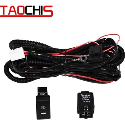 Car Fog Light Wiring Harness H11 Socket Wire + Switch with LED indicators AT Relay 40A For Ford Renault Citroen Peugeot