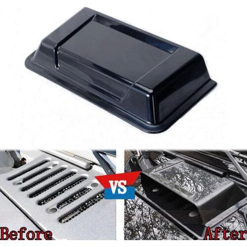 Car Black Engine Cowl Hood Vent Scoop Cover Trim Automobile Waterproof Dust-proof Styling Accessories For Jeep Wrangler TJ JK